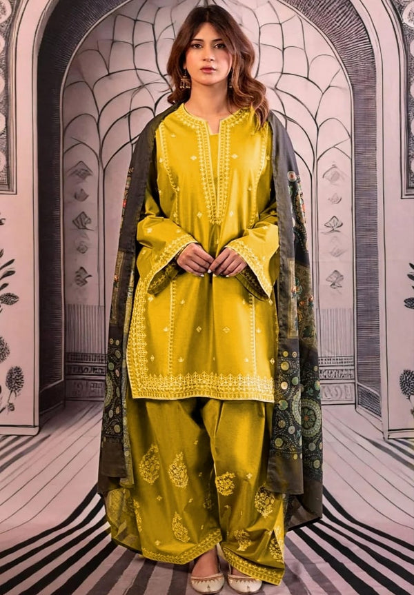 Unstitched Luxury Dhanak Heavy Embroidered 3PC Suit