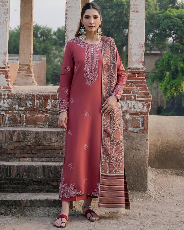 Unstitched Luxury Dhanak Heavy Embroidered 3PC Suit