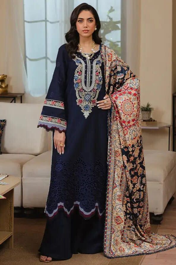 Unstitched Luxury Dhanak Heavy Embroidered 3PC Suit