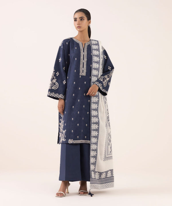 Dhanak Embroidered 3-piece