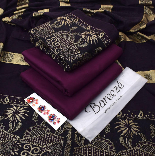 Dhanak 3-Piece With Wool Shawl